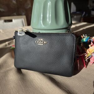 Coach Black Leather Wristlet
